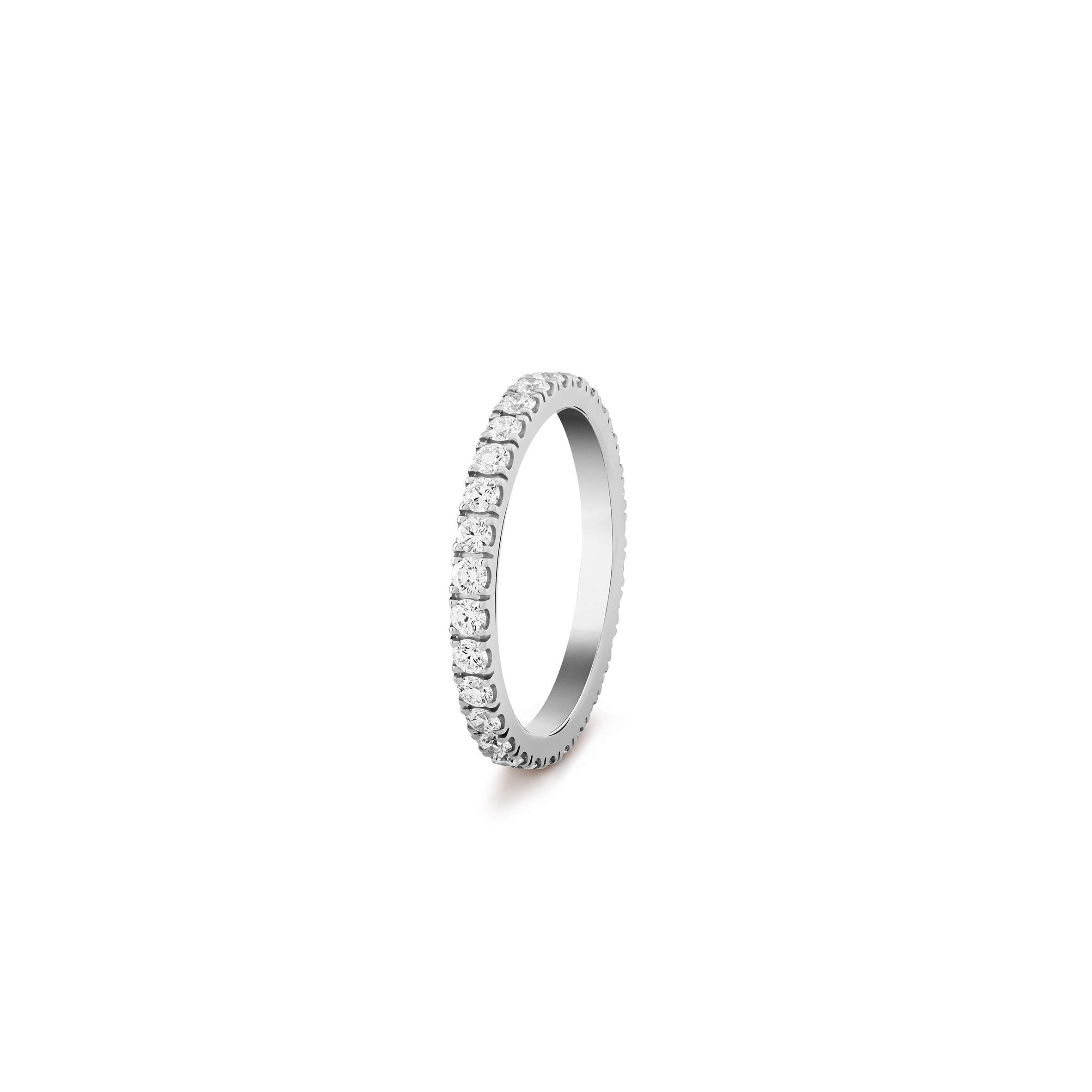 VAN CLEEF ARPELS FÉLICITÉ WEDDING BAND, 2.1 MM - WHITE GOLD, DIAMOND  VCARP7RG00